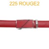 Ceinture femme automatique boucle crémaillère sans trous en croute de cuir de vachette 225 rouge