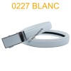 Ceinture femme automatique boucle crémaillère sans trous en croute de cuir de vachette 227 blanc