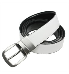 Ceinture Reversible en croûte de cuir boucle ardillon