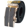 Ceinture automatique boucle crémaillère sans trous en croute de cuir de vachette 3.5 cm C80 noir