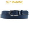 Ceinture femme en croute de cuir de vachette 827 Marine