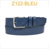 Ceinture en cuir de vachette véritable fabrication italienne Z122 marine