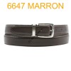 Ceinture en cuir de vachette fabrication francaise 6647 Marron