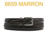 Ceinture en cuir de vachette fabrication francaise 6659 Marron