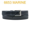 Ceinture en cuir de vachette fabrication francaise 6653 Marine