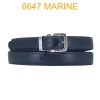 Ceinture en cuir de vachette fabrication francaise 6647 Marine