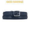 Ceinture en cuir de vachette fabrication francaise 6659 Marine