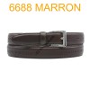 Ceinture en cuir de vachette fabrication francaise 6688 Marron