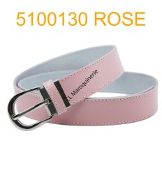 Ceinture femme 3 cm Fabrication française en croûte de cuir de vachette rose