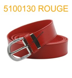 Ceinture femme 3 cm Fabrication française en croûte de cuir de vachette rouge