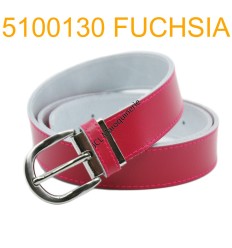 Ceinture femme 3 cm Fabrication française en croûte de cuir de vachette fuchsia