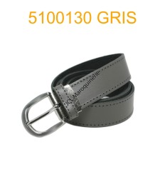 Ceinture femme 3 cm Fabrication française en croûte de cuir de vachette gris