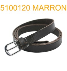 Ceinture femme 2 cm Fabrication française en croûte de cuir de vachette marron