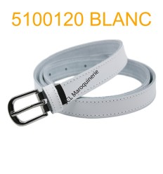Ceinture femme 2 cm Fabrication française en croûte de cuir de vachette blanc
