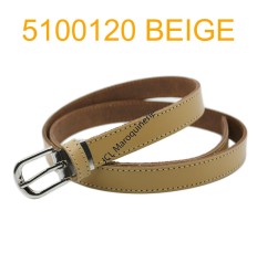 Ceinture femme 2 cm Fabrication française en croûte de cuir de vachette beige