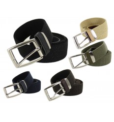 Ceinture élastique avec embout en croûte de cuir