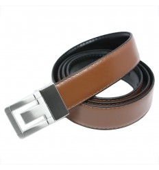 Ceinture Reversible en croûte de cuir boucle picot