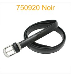 Ceinture classique fine en croûte de cuir 750920 noir