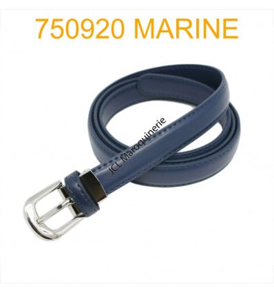 Ceinture classique fine en croûte de cuir 750920 marine