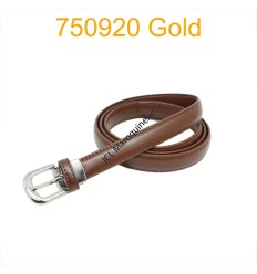 Ceinture classique fine en croûte de cuir 750920 gold
