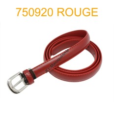 Ceinture classique fine en croûte de cuir 750920 rouge