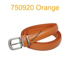 Ceinture classique fine en croûte de cuir 750920 orange