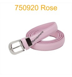 Ceinture classique fine en croûte de cuir 750920 rose pastel