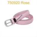 Ceinture classique fine en croûte de cuir 750920 rose pastel