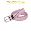 Ceinture classique fine en croûte de cuir 750920 rose pastel
