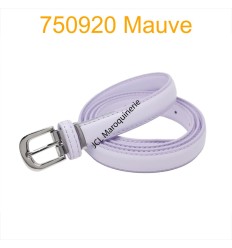 Ceinture classique fine en croûte de cuir 750920 mauve