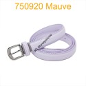 Ceinture classique fine en croûte de cuir 750920 mauve