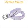 Ceinture classique fine en croûte de cuir 750920 mauve