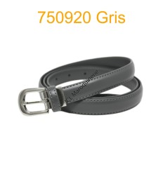 Ceinture classique fine en croûte de cuir 750920 gris