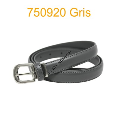 Ceinture classique fine en croûte de cuir 750920 gris