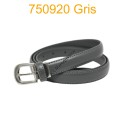 Ceinture classique fine en croûte de cuir 750920 gris