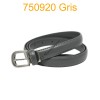 Ceinture classique fine en croûte de cuir 750920 gris