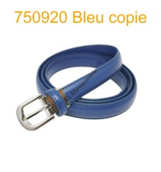 Ceinture classique fine en croûte de cuir 750920 bleu