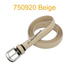 Ceinture classique fine en croûte de cuir 750920 beige