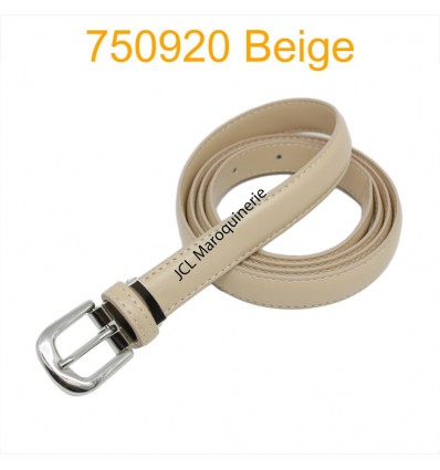 Ceinture classique fine en croûte de cuir 750920 beige