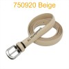 Ceinture classique fine en croûte de cuir 750920 beige