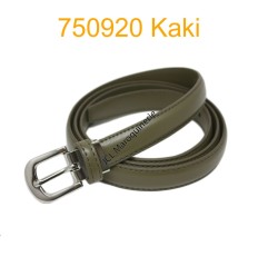 Ceinture classique fine en croûte de cuir 750920 kaki