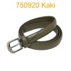 Ceinture classique fine en croûte de cuir 750920 kaki