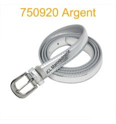 Ceinture classique fine en croûte de cuir 750920 argent
