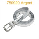 Ceinture classique fine en croûte de cuir 750920 argent