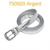 Ceinture classique fine en croûte de cuir 750920 argent