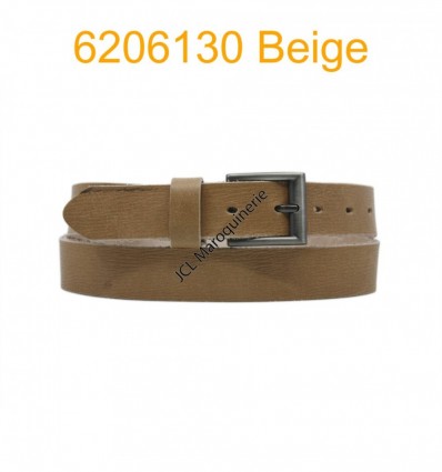 Ceinture en cuir de buffle "veau gras" fabriqué en France 6206130 Beige