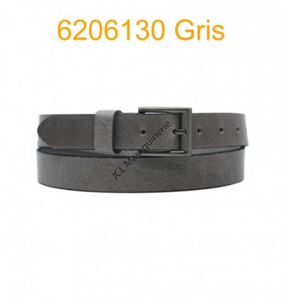 Ceinture en cuir de buffle "veau gras" fabriqué en France 6206130 Gris