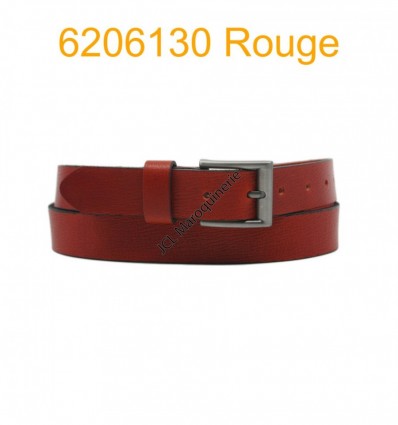 Ceinture en cuir de buffle "veau gras" fabriqué en France 6206130 Rouge