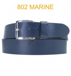 Ceinture en cuir de vachette fabrication francaise 802 marine