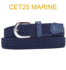 Ceinture élastique tressée fine marine